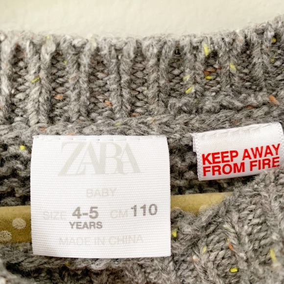 Zara Grey Knit Owl Pocket Sweater | 4-5 Years - Picture 4 of 7